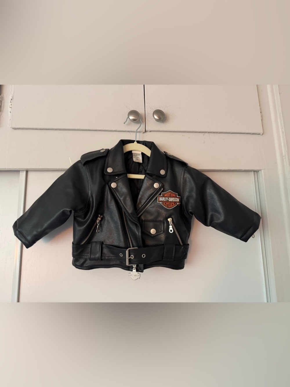 Harley-Davidson Faux Leather Black Quilted Lined Jacket - Black 18M